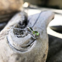 Elegant Round Cut Peridot Solitaire Pendant and Chain