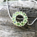 Peridot Halo Pendant