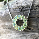 Peridot Halo Pendant