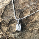 Handcrafted Emerald Cut Diamond Pendant