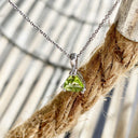 Double Claw Trilliant Cut Peridot Pendant