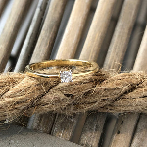 Classic Diamond Solitaire Ring in 18ct Yellow Gold 