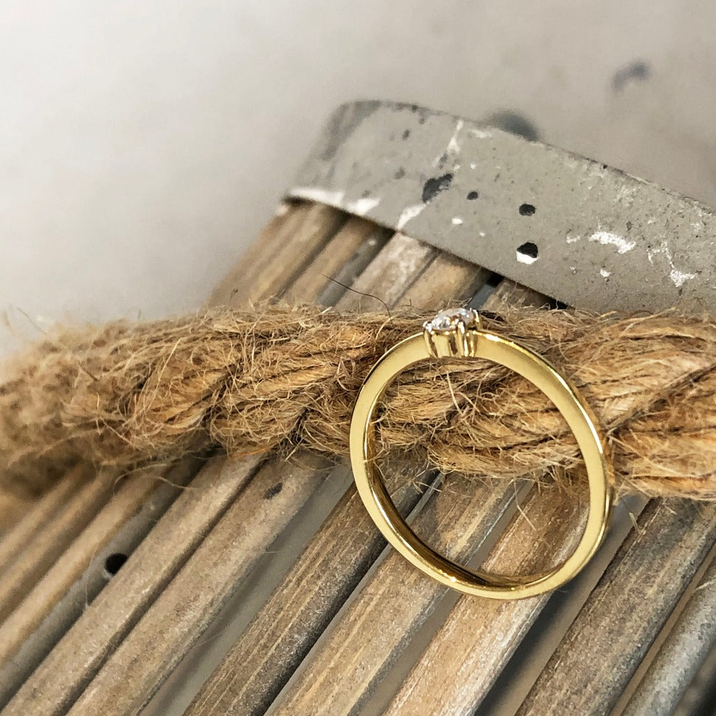 Classic Diamond Solitaire Ring in 18ct Yellow Gold 