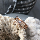 Rose Gold Spilt Band Tube Set Diamond Ring