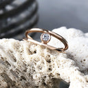 Rose Gold Spilt Band Tube Set Diamond Ring