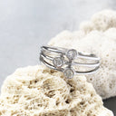 Triple Diamond Split Shank Ring