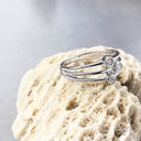 Triple Diamond Split Shank Ring