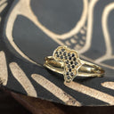 Africa Black Diamond Split Band Ring