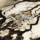 Yellow Gold Africa Map with Split Band Diamond Accent Ring