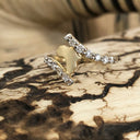 Yellow Gold Africa Map with Split Band Diamond Accent Ring