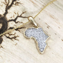 Pavé Set White Diamond Africa Map Pendant