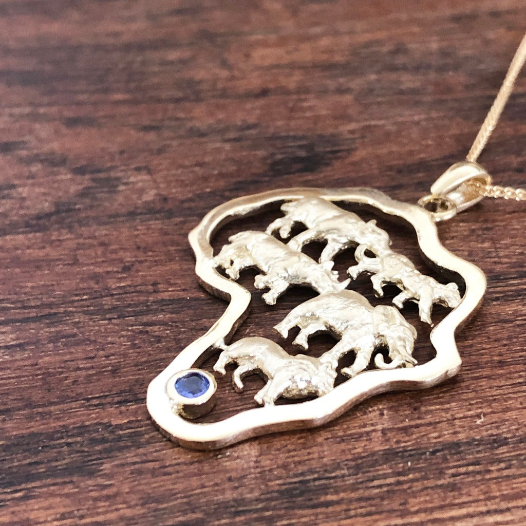 Big 5 and Tanzanite Africa Pendant