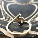 Gold Split Band Africa Map Ring with Black Diamond Embellishment