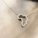 Diamond Studded 9-carat Gold Africa Pendant