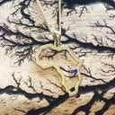 Africa Map Outline With Tanzanite Accent