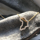Diamond Studded 9-carat Gold Africa Pendant