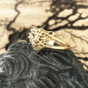 Gold Leopard Head Ring with Diamond Accents