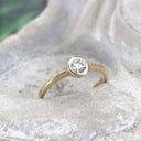Tube Set Diamond Solitaire Engagement Ring in Yellow Gold