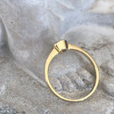 Tube Set Diamond Solitaire Engagement Ring in Yellow Gold