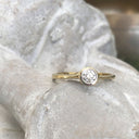 Tube Set Diamond Solitaire Engagement Ring in Yellow Gold