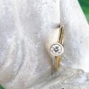 Tube Set Diamond Solitaire Engagement Ring in Yellow Gold