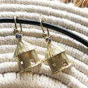 African Rondavel Gold and Tanzanite Earrings