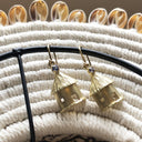 African Rondavel Gold and Tanzanite Earrings