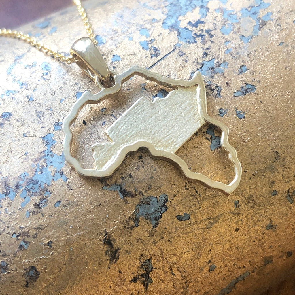 Table Mountain and Africa Map pendant