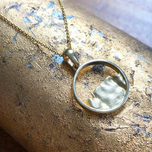 Gold Circular Table Mountain Pendant