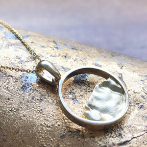 Gold Circular Table Mountain Pendant
