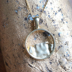 Gold Circular Table Mountain Pendant
