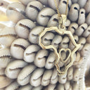 Africa Map Outline with Heart Detail Pendant