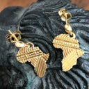 Patterned Solid Gold Africa Earrings