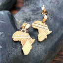 Patterned Solid Gold Africa Earrings