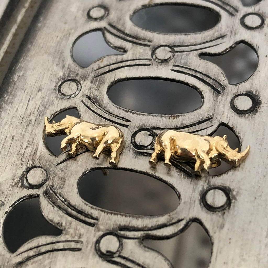 Gold Rhino Studs