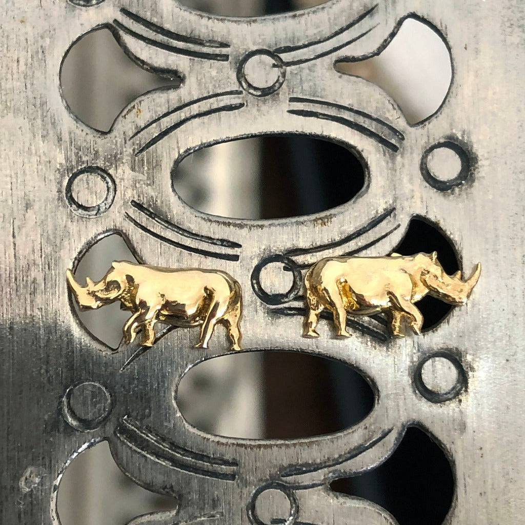 Gold Rhino Studs