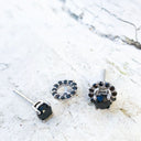 Black Diamond Studs with Detachable Black Diamond Halo Jacket