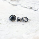Black Diamond Studs with Detachable Black Diamond Halo Jacket