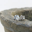 White Diamond Studs with Black and White Diamond Detachable Jackets