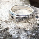 Mens / Unisex Solitaire Black Diamond Signet Ring