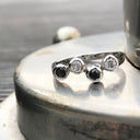 Alternating Black and White Tube Set Diamond Ring
