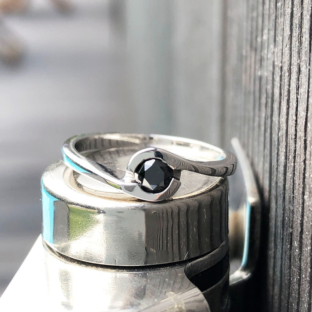 Solitaire Black Diamond Ring