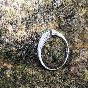 Silver Solitaire Peridot Ring