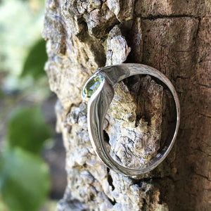 Silver Solitaire Peridot Ring