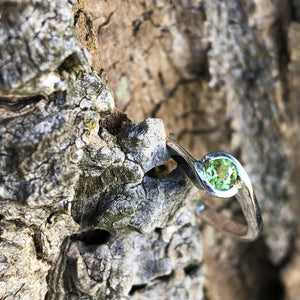 Silver Solitaire Peridot Ring