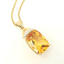 Cushion Cut Citrine and Diamond Pendant