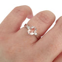 Lightly Crimped Oval Cut Morganite and Diamond Highlight Ring