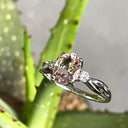 Lightly Crimped Oval Cut Morganite and Diamond Highlight Ring