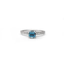 Delicious Double Claw Blue Topaz and Diamond Band Ring