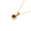 Petite Green Tourmaline and Yellow Gold Pendant